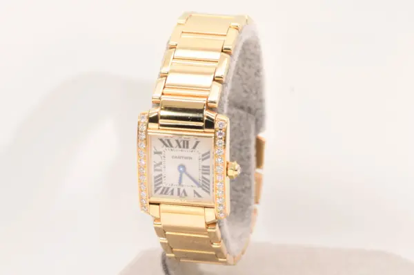 Cartier Tank Francaise Diamond Watch 20mm Yellow Gold