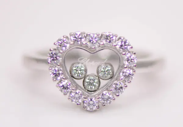 Chopard ‘Happy Diamonds’ 18k White Gold Heart Ring