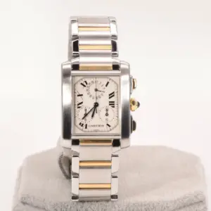 Cartier Tank Francaise Chronograph Watch 39mm Yellow Gold & Steel