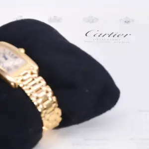 Cartier Tank Americaine Ladies Watch 18k Yellow Gold Cartier Box & Service