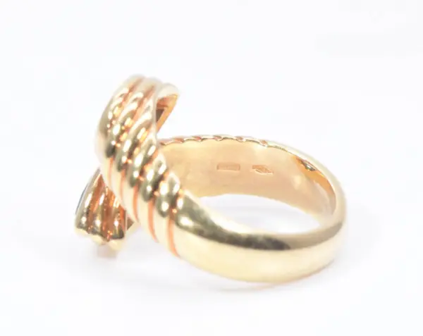 Bulgari Doppio Pink Tourmaline and Light Blue Topaz 18k Gold Ring
