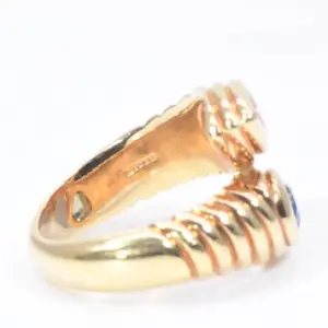 Bulgari Doppio Pink Tourmaline and Light Blue Topaz 18k Gold Ring
