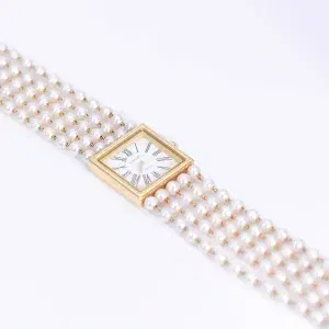 Chanel Mademoiselle Pearl Watch White Pearl & Yellow Gold Size XL