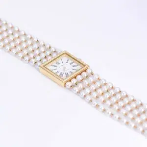 Chanel Mademoiselle Pearl Watch White Pearl & Yellow Gold Size XL