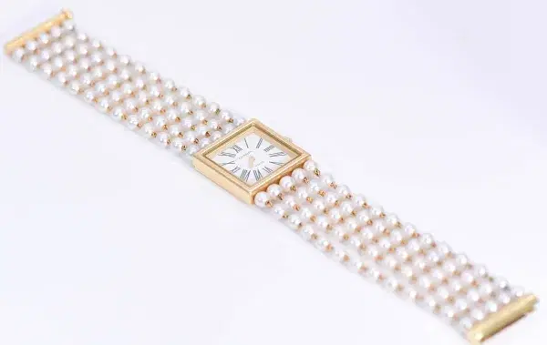 Chanel Mademoiselle Pearl Watch White Pearl & Yellow Gold Size XL