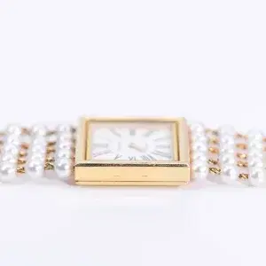 Chanel Mademoiselle Pearl Watch White Pearl & Yellow Gold Size XL