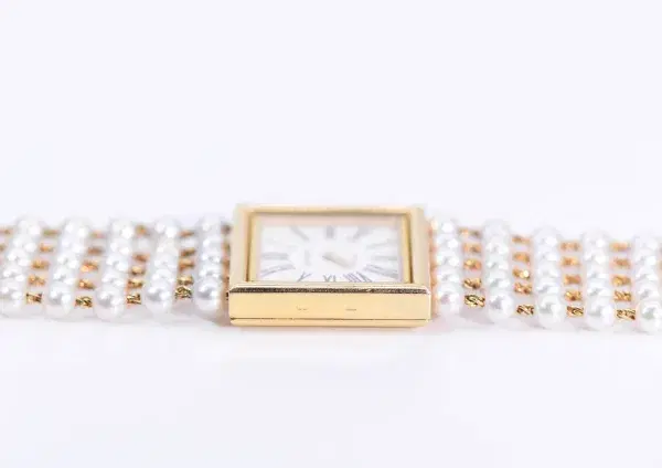 Chanel Mademoiselle Pearl Watch White Pearl & Yellow Gold Size XL