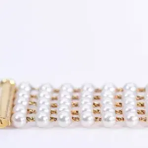 Chanel Mademoiselle Pearl Watch White Pearl & Yellow Gold Size XL