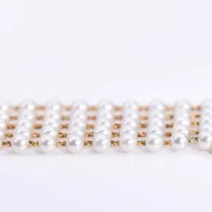 Chanel Mademoiselle Pearl Watch White Pearl & Yellow Gold Size XL