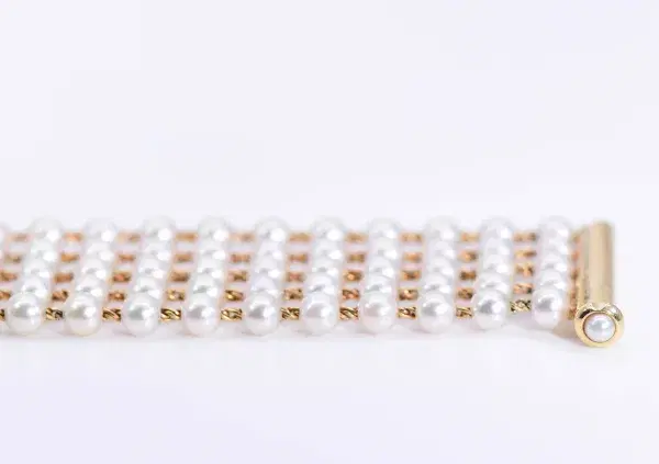 Chanel Mademoiselle Pearl Watch White Pearl & Yellow Gold Size XL