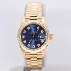 Rolex Oyster Perpetual Datejust 26mm 18k Gold Diamond Ladies Watch