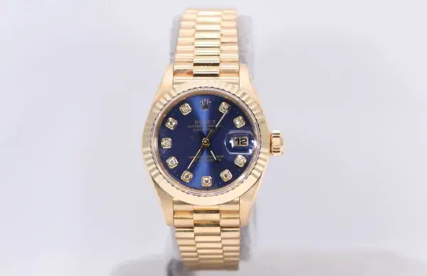 Rolex Oyster Perpetual Datejust 26mm 18k Gold Diamond Ladies Watch