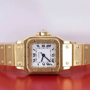 Cartier Santos Galbée Watch 24mm 18k Gold