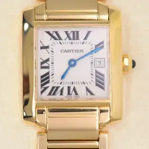Cartier Tank Francaise Watch 27 mm Yellow Gold Box