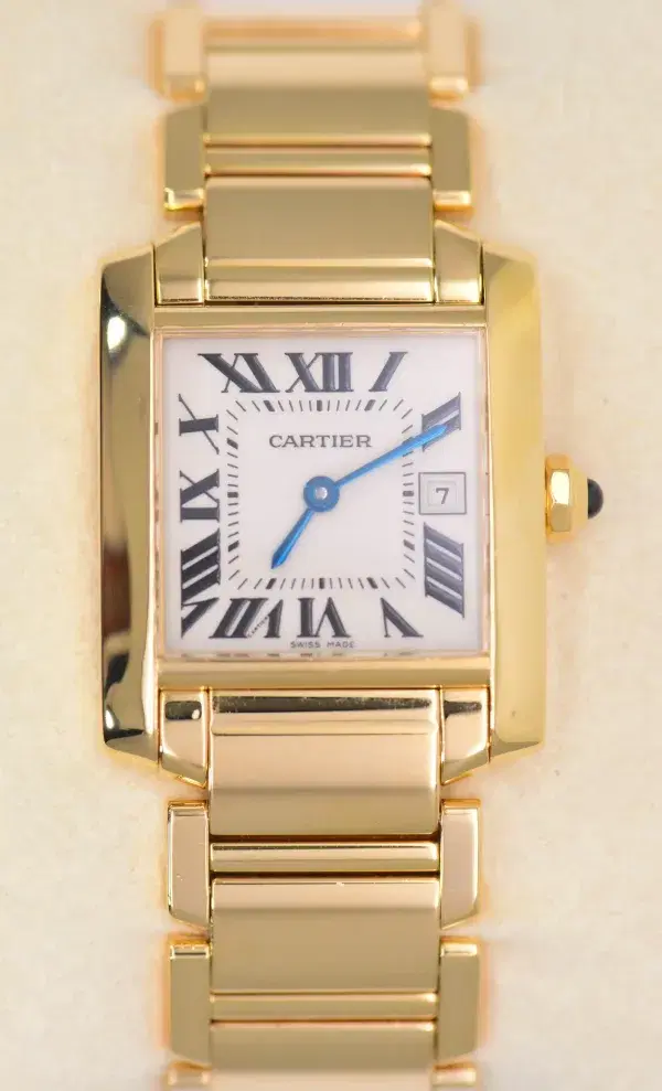 Cartier Tank Francaise Watch 27 mm Yellow Gold Box