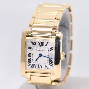 Cartier Tank Francaise Watch 27 mm Yellow Gold Box