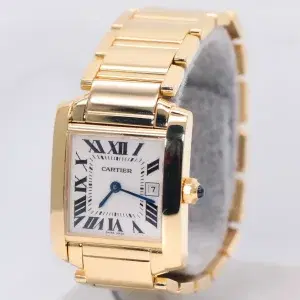 Cartier Tank Francaise Watch 27 mm Yellow Gold Box