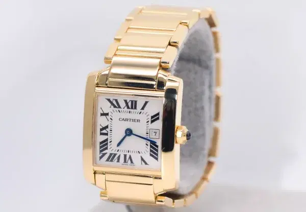 Cartier Tank Francaise Watch 27 mm Yellow Gold Box