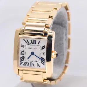 Cartier Tank Francaise Watch 27 mm Yellow Gold Box