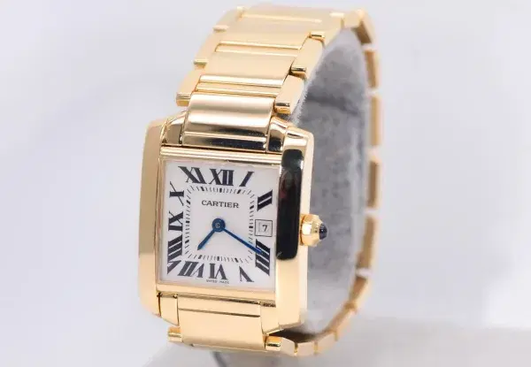 Cartier Tank Francaise Watch 27 mm Yellow Gold Box