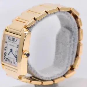Cartier Tank Francaise Watch 27 mm Yellow Gold Box