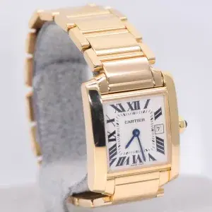Cartier Tank Francaise Watch 27 mm Yellow Gold Box