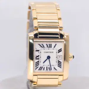 Cartier Tank Francaise Watch 27 mm Yellow Gold Box