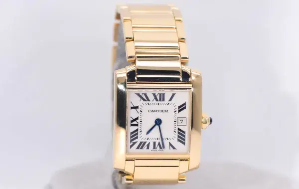 Cartier Tank Francaise Watch 27 mm Yellow Gold Box