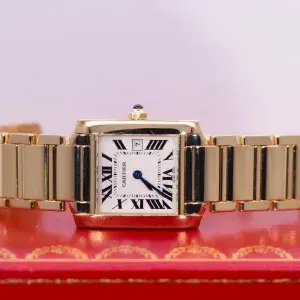 Cartier Tank Francaise Watch 27 mm Yellow Gold Box