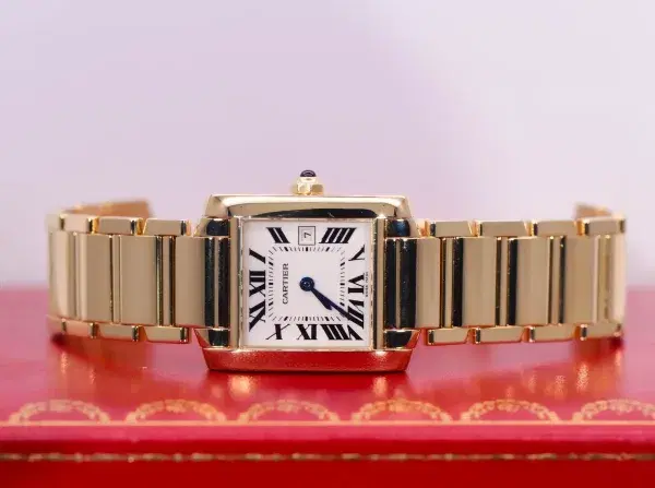 Cartier Tank Francaise Watch 27 mm Yellow Gold Box