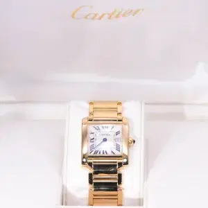 Cartier Tank Francaise Watch 27 mm Yellow Gold Box