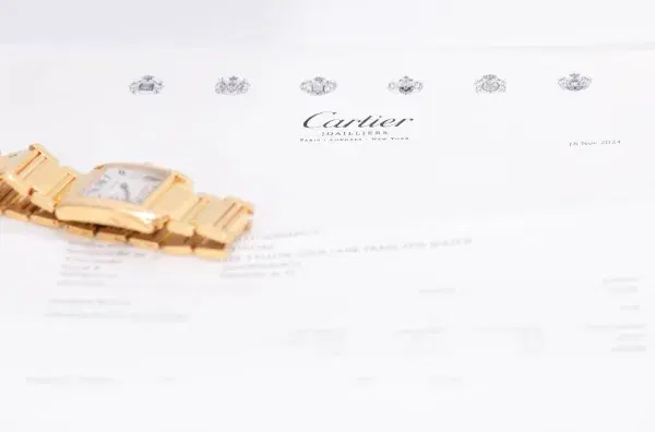 Cartier Tank Francaise Watch 27 mm Yellow Gold Box