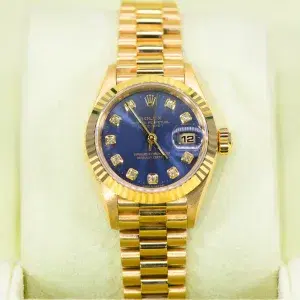 Rolex Oyster Perpetual Datejust 26mm 18k Gold Diamond Ladies Watch