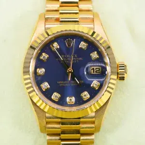 Rolex Oyster Perpetual Datejust 26mm 18k Gold Diamond Ladies Watch