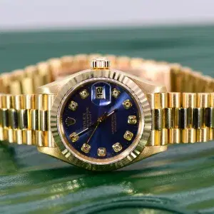 Rolex Oyster Perpetual Datejust 26mm 18k Gold Diamond Ladies Watch