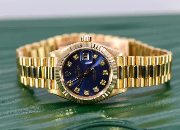 Rolex Oyster Perpetual Datejust 26mm 18k Gold Diamond Ladies Watch