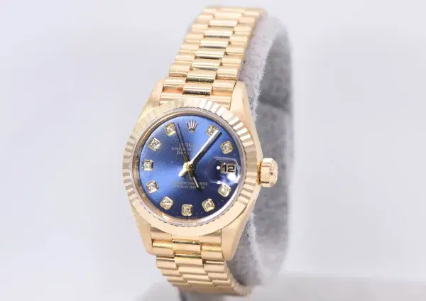 Rolex Oyster Perpetual Datejust 26mm 18k Gold Diamond Ladies Watch