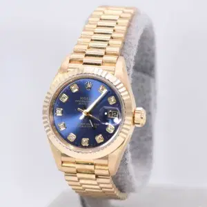 Rolex Oyster Perpetual Datejust 26mm 18k Gold Diamond Ladies Watch
