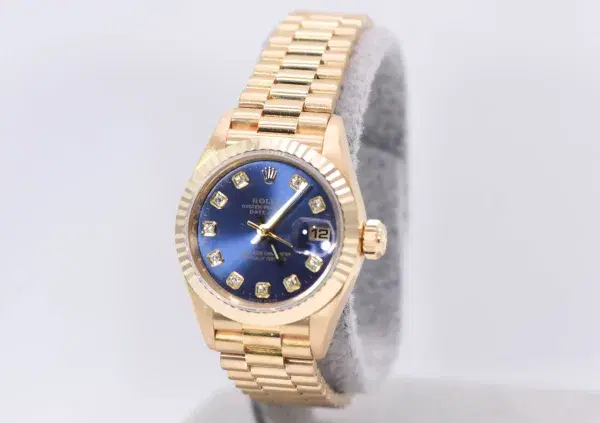 Rolex Oyster Perpetual Datejust 26mm 18k Gold Diamond Ladies Watch