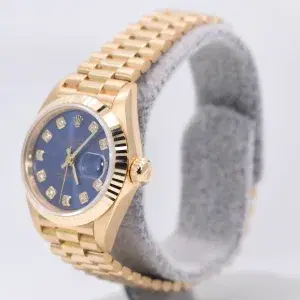 Rolex Oyster Perpetual Datejust 26mm 18k Gold Diamond Ladies Watch