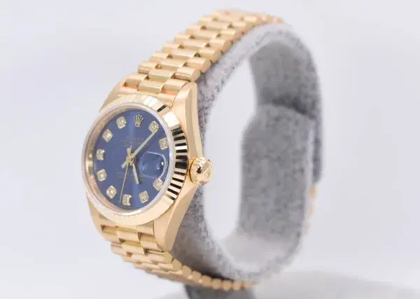 Rolex Oyster Perpetual Datejust 26mm 18k Gold Diamond Ladies Watch