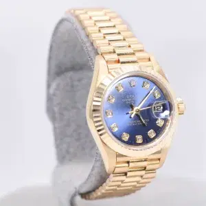 Rolex Oyster Perpetual Datejust 26mm 18k Gold Diamond Ladies Watch