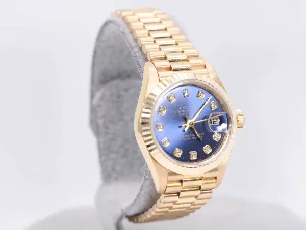 Rolex Oyster Perpetual Datejust 26mm 18k Gold Diamond Ladies Watch