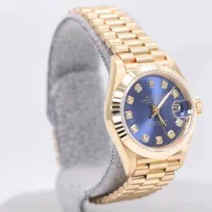Rolex Oyster Perpetual Datejust 26mm 18k Gold Diamond Ladies Watch
