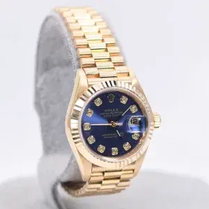 Rolex Oyster Perpetual Datejust 26mm 18k Gold Diamond Ladies Watch