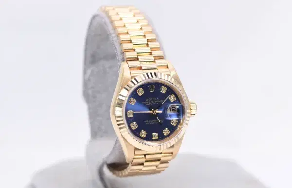 Rolex Oyster Perpetual Datejust 26mm 18k Gold Diamond Ladies Watch