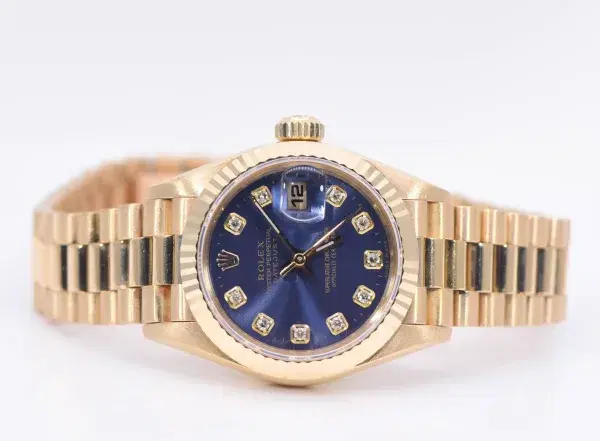 Rolex Oyster Perpetual Datejust 26mm 18k Gold Diamond Ladies Watch