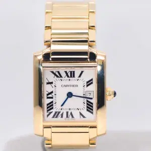 Cartier Tank Francaise Watch 27 mm Yellow Gold Box