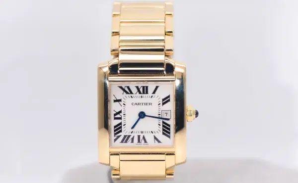 Cartier Tank Francaise Watch 27 mm Yellow Gold Box