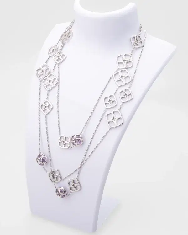 Chopard Imperiale 18k White Gold Amethist Necklace